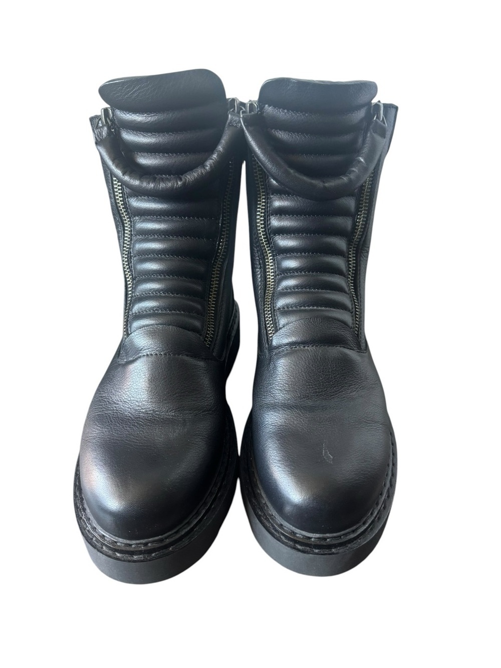 Marcella Karma European Leather Ribbed Ankle Boots Black 38. NWOT - Picture 5 of 10